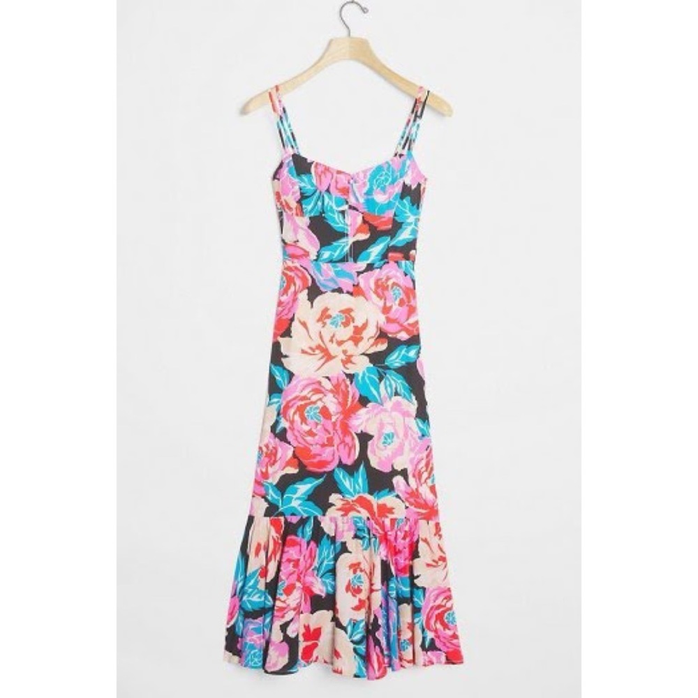 Anthropologie Tina Flounced Midi Dress